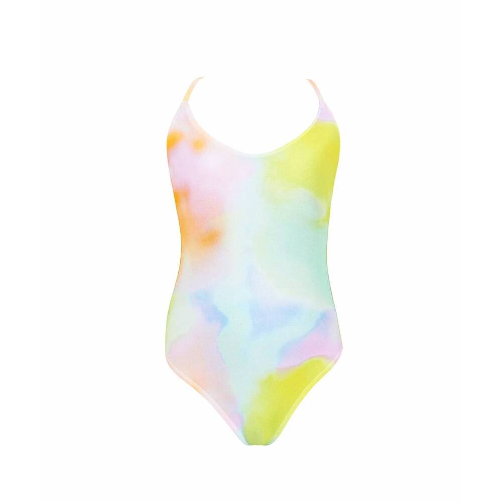 NEW PILY Q girl's juliette one piece swimsuit in blue multi